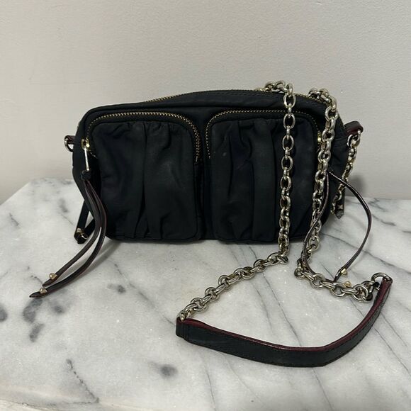 MZ Wallace Nylon Chain Link Crossbody bag black multiple compartments - Picture 1 of 12